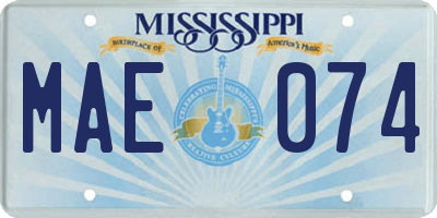 MS license plate MAE074