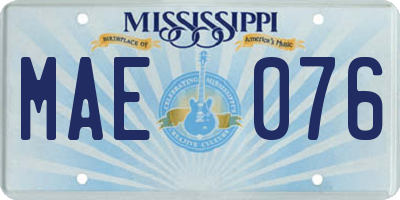 MS license plate MAE076
