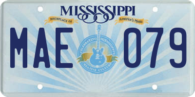 MS license plate MAE079
