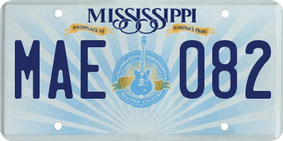 MS license plate MAE082