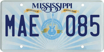 MS license plate MAE085