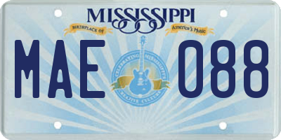 MS license plate MAE088