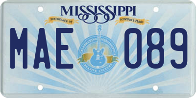 MS license plate MAE089