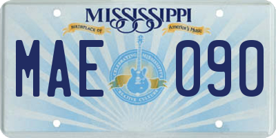 MS license plate MAE090