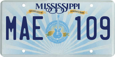 MS license plate MAE109