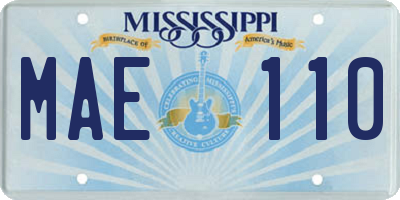 MS license plate MAE110