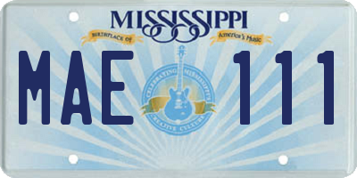 MS license plate MAE111