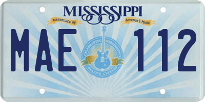 MS license plate MAE112