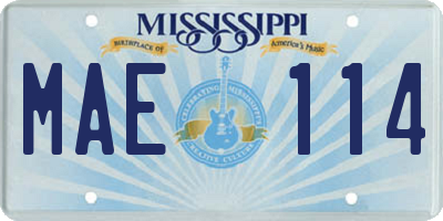 MS license plate MAE114