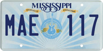 MS license plate MAE117