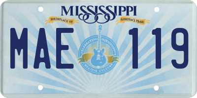 MS license plate MAE119