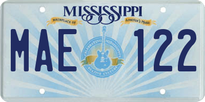 MS license plate MAE122