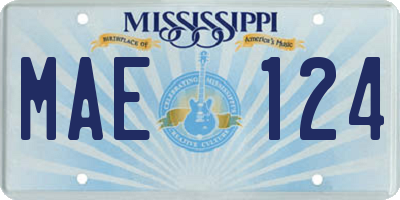 MS license plate MAE124