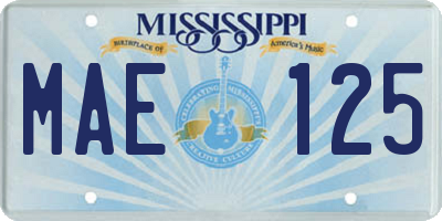 MS license plate MAE125