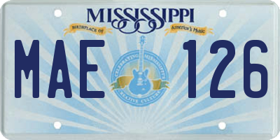 MS license plate MAE126