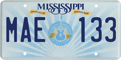 MS license plate MAE133