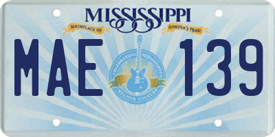 MS license plate MAE139