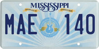 MS license plate MAE140