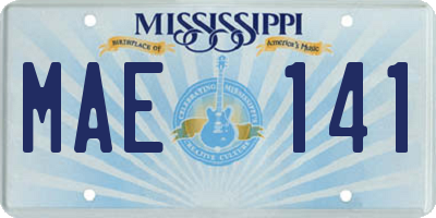 MS license plate MAE141