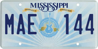 MS license plate MAE144