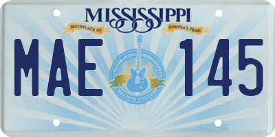 MS license plate MAE145