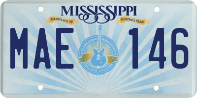 MS license plate MAE146