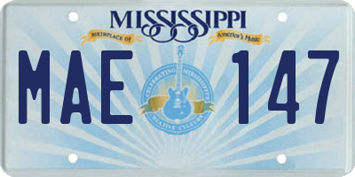 MS license plate MAE147