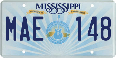 MS license plate MAE148