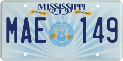 MS license plate MAE149