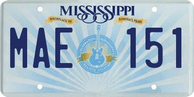 MS license plate MAE151