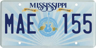 MS license plate MAE155