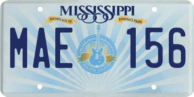 MS license plate MAE156