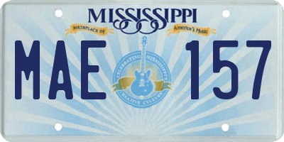 MS license plate MAE157