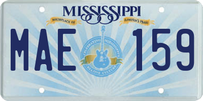 MS license plate MAE159