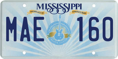 MS license plate MAE160