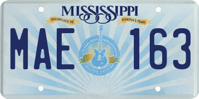 MS license plate MAE163