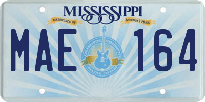 MS license plate MAE164