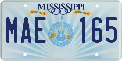 MS license plate MAE165
