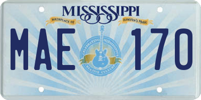 MS license plate MAE170