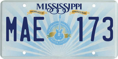 MS license plate MAE173