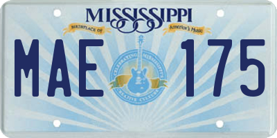 MS license plate MAE175