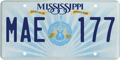 MS license plate MAE177