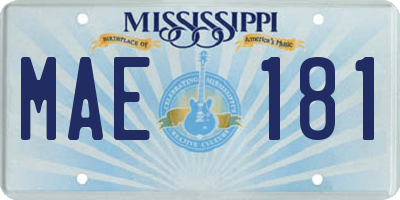 MS license plate MAE181