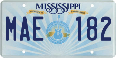 MS license plate MAE182