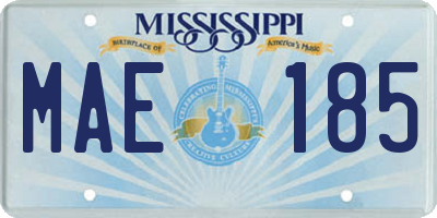 MS license plate MAE185