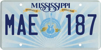 MS license plate MAE187