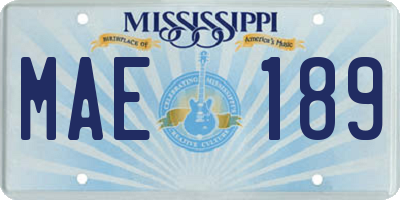 MS license plate MAE189