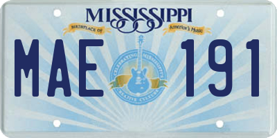 MS license plate MAE191