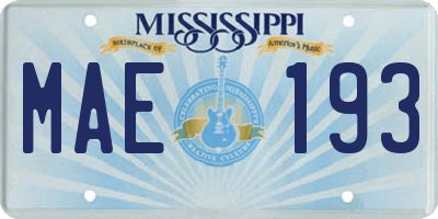 MS license plate MAE193