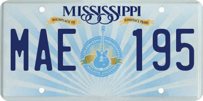 MS license plate MAE195